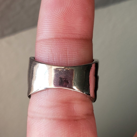 Silvertone Blue CZ Ring - Picture 3 of 8